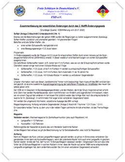 Zusammenfassung der wesentlichen Änderungen durch das 3. WaffR-Änderungsgesetz