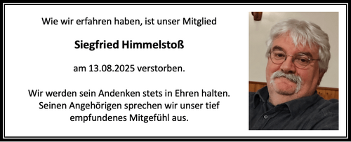 Nachruf Siegfried Himmelstoß
