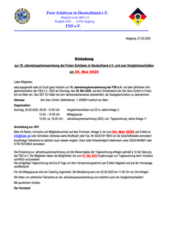 Einladung JHV 2025