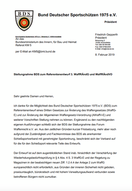 Stellungnahme BDS 08.02.2019
