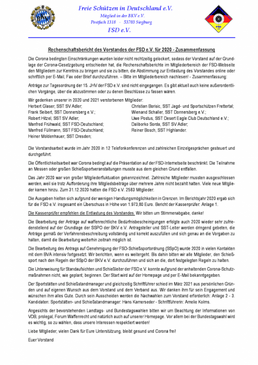 Rechenschaftsbericht des Vorstandes der FSD e.V. für 2020