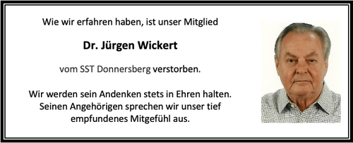 Nachruf Dr. Jürgen Wickert