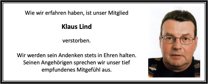 Nachruf Klaus Lind Nachruf Klaus Lind